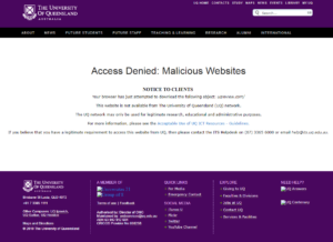 Denial message from UQ Network