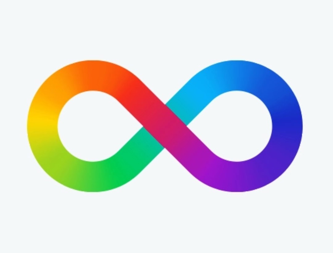 A rainbow infinity symbol.